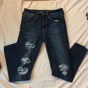 American eagle dark ripped jeans